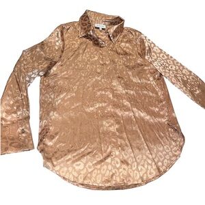 Alcoa Yellow Gold Cheeta Print Long Sleeve Top